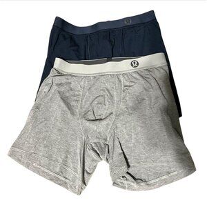 Lululemon Boxer Briefs Mens Bundle Navy & Gray Size L Soft Stretch Fabric